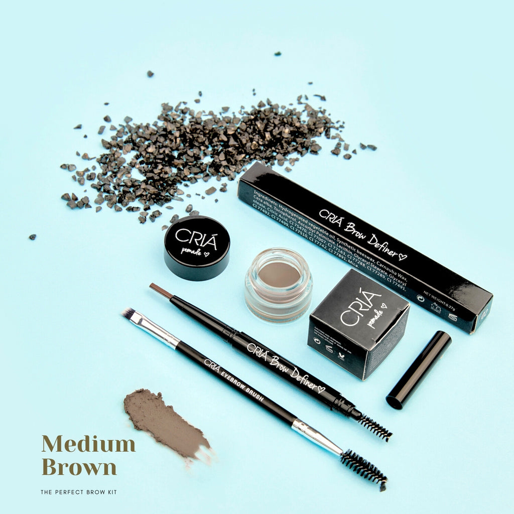 Perfect Brow Trio Kit (Medium Brown) - CRIÁ Cosmetics